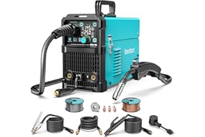 bestarc 145Amp MIG Welder, 110V 220V Flux Core MIG/Lift TIG/Stick 4 in 1 Welder Machine, Large LED Display Welding Machine, IGBT Inverter bestarc Welder MIG145 Soild Gasless Synergy MIG Welder