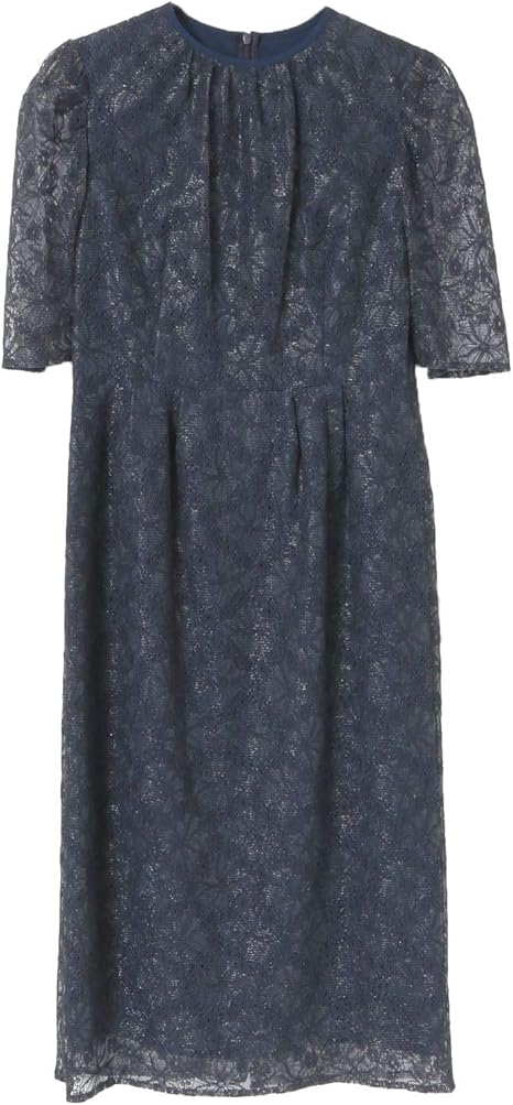Amazon アーバンリサーチ ロッソ ワンピース ドレス Kaene ラメギャザースリーブワンピース レディース d 19 Navy Free ワンピース チュニック 通販
