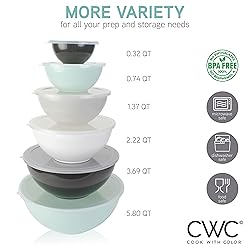 COOK WITH COLOR Mixing Bowls with Lids - 12 Piece