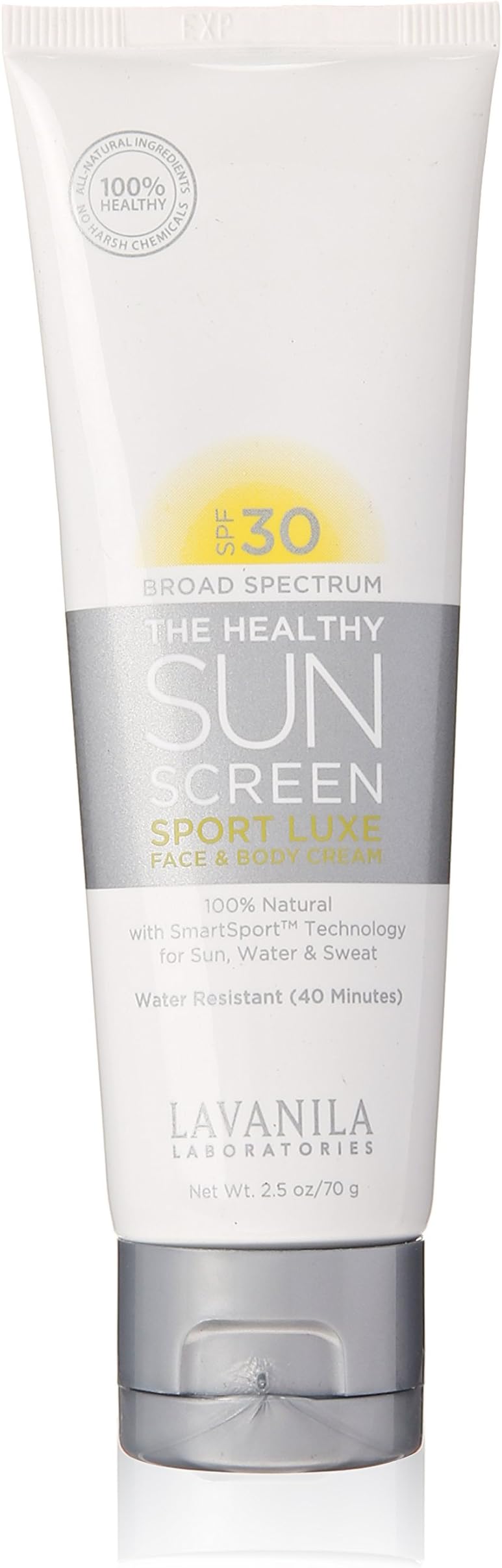 Lavanila The Healthy Sunscreen Sport Luxe Face and Body Cream SPF 30, 2.5 Ounce