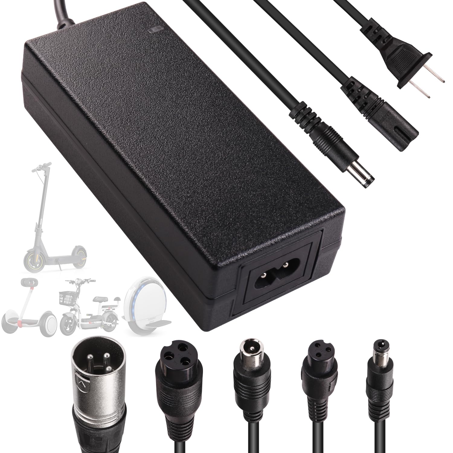Photo 1 of 42V 2A Charger with 6 Plugs Universal for 36V Li-ion Battery, Fast Charger Replacement for Razor,Jetson,Voyage,gotrax,ninebot,Bird,Segway and Most 36V 10S Lithium Battery Device