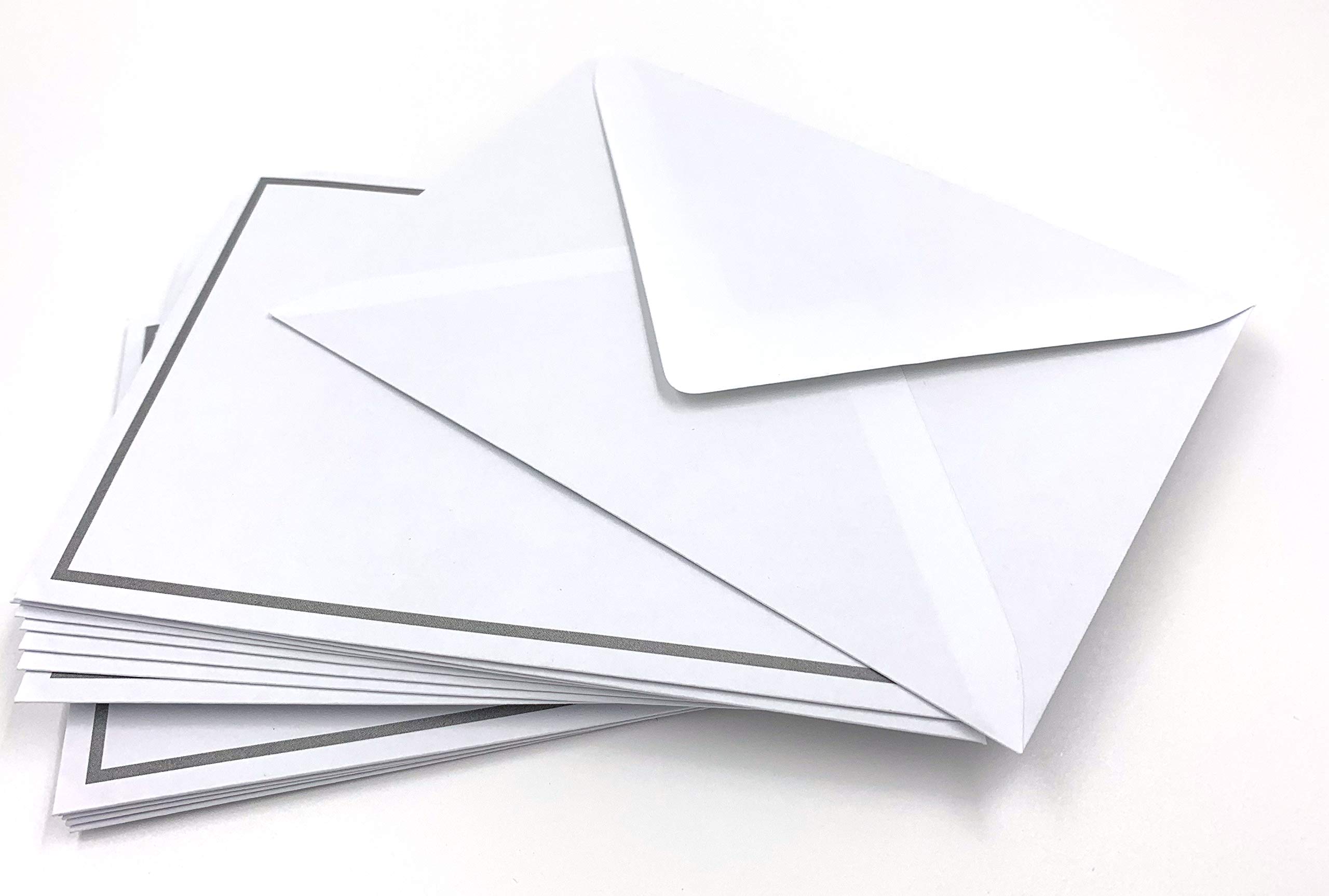 25 Mourning Envelopes, C6, with Grey Frame and Grey Silk Lining, 162 x 114 mm