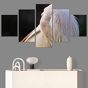SIGNWIN 5 Panel Canvas Wall Art Lone Pelican...