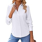 siliteelon Button Down Shirts for Women Stain Shield Long Sleeve Dress Shirts Stain Resistant Work Office Blouses