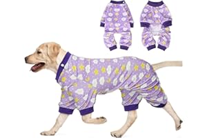 BEAUTYZOO Dog Pajamas Large Sized Dog, Summer Doggie Pajamas for Boy Girl, Soft Strechy Cotton Puppy Pjs Jammies Onesies for Men Women, Pet Jumpsuit Body Suit Cat Apparel Clothes, Purple XL