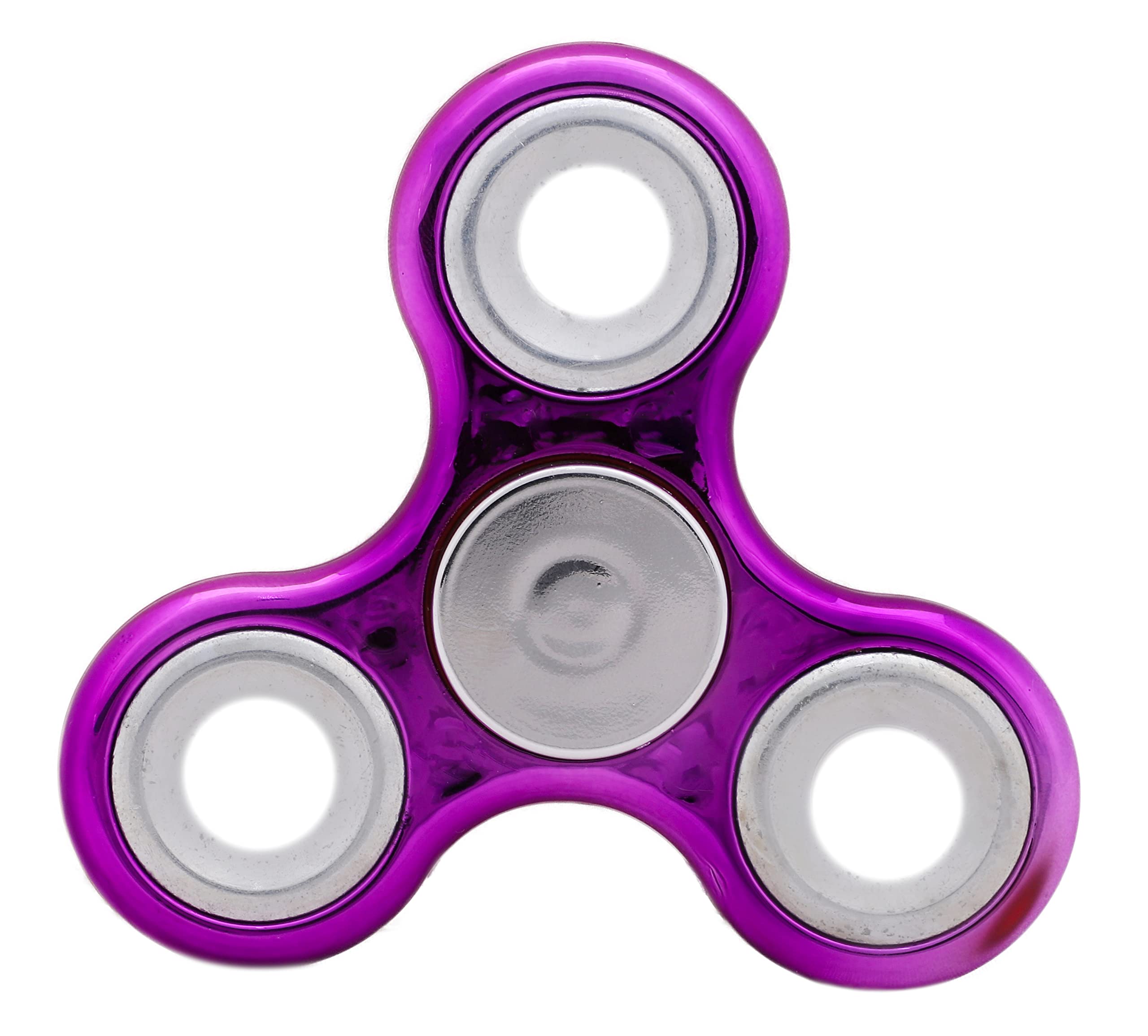 Toyland® Fidget Hand Spinner - Stress and Anxiety Relief - 38 Designs To Choose From (Metallic Purple & Silver Rings)