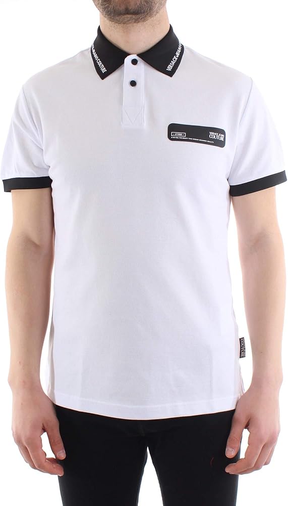 Versace Jeans Couture - Polo B3GVB7P5 Man T-Shirt VUM622 Logo Regular White - B3GVB7P536571003 - White, 46: Amazon.es: Ropa y accesorios