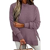 Eytino Womens Plus Size Sweater Long Sleeve Crewneck Knit Side Slit 2025 Fall Fashion Pullover Tops(1X-5X)