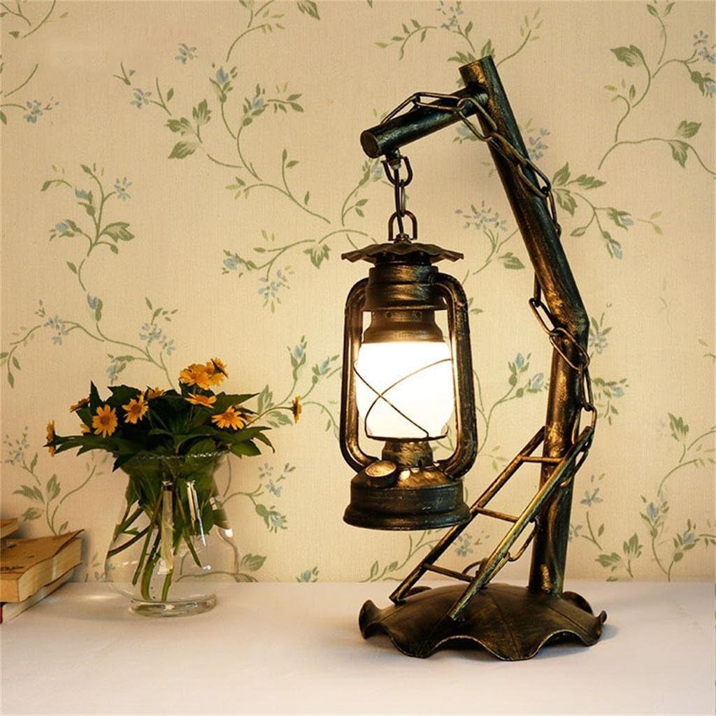 TOYM UKRetro decorative wrought iron table lamp bedroom living room lamp creative classic old