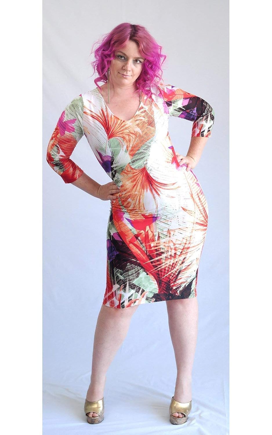 tropical kimono dress