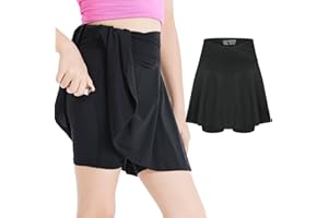 Girls Tennis Skirt 2 in 1 Flowy Athletic Skorts Shorts with Pockets 4-11Y