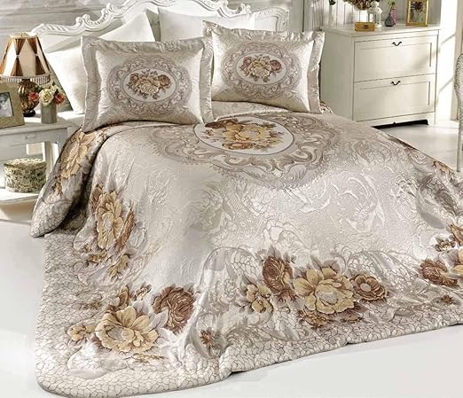 Vinaldi Turkisch Polyester Tagesdecke Set Karen 260 X 270 Cm Beige Amazon De Kuche Haushalt