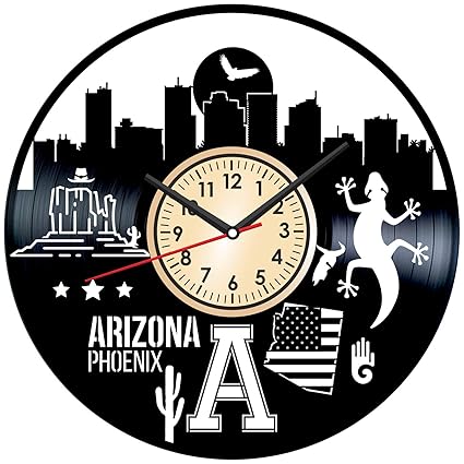 Amazon Com Arizona Us States Vintage Vinyl Wall Clock Great