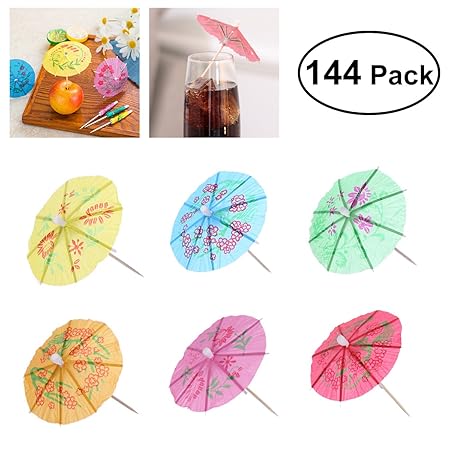 OUNONA 144 PC cocktailschirmchen in verschillende kleuren