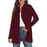 Kinnette Womens Long Sleeve Lightweight Cardigan Open Front Casual Draped Cardigans with Pockets
