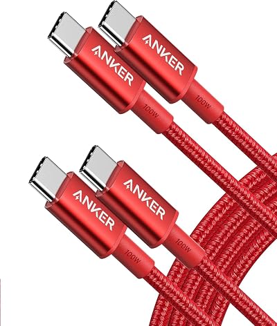 Anker 333 USB C to USB C Cable 6ft Nylon 100W 2-Pack Type C Charger