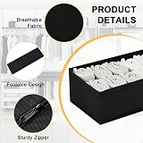 DIMJ 4 Pack Drawer Organisers Foldable Storage Boxes Black view 4