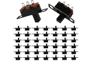 Jersvimc 100Pcs 5mm Micro Switches Mini Silde Switch - 1p2t 2 Position, SPDT Switch High Knob Vertical Toggle Switches for Breadboard(SS12F15)