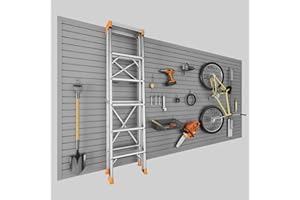 Ginchain 4 x 8 FT Slatwall Panel Garage Wall Organizer, Heavy Duty Slat Wall Paneling Sheets, Interlocking PVC Panels, Garage Slatwall for Tool Organization Mounted Storage Systems