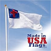 Made in USA Flags Co - 4x6 Christian Flag - SolarMax Nylon Christian Flags 4x6 Outdoor Double Sided - Religious Church Flag with Sewn Cross - FMAA Certified, US Made