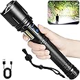 Cinlinso Rechargeable LED Flashlights High Lumens, 990,000 Lumens Super Bright Flash Light with 10000 mAh ΒATTERY & 7 Modes, Powerful Handheld Waterproof Flashlights for Home Camping Emergencies