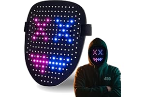 BBDKL LED Mask with Gesture Control, Perfect for Party Cosplay Party, Masquerade Balls, Holiday Dress-Up, and Atmosphere Adjustment