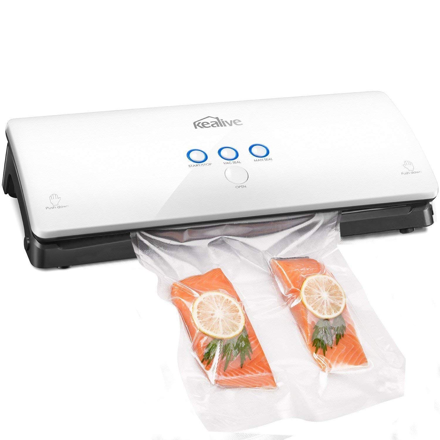 Kealive Vakuumierer - Vakuumiergerät, Lebensmittel bleiben bis zu 8x länger frisch - natürliche Aufbewahrung ohne Konservierungsstoffe, 30cm lange Schweißnaht, einfach zu bedienen, automatische Konser