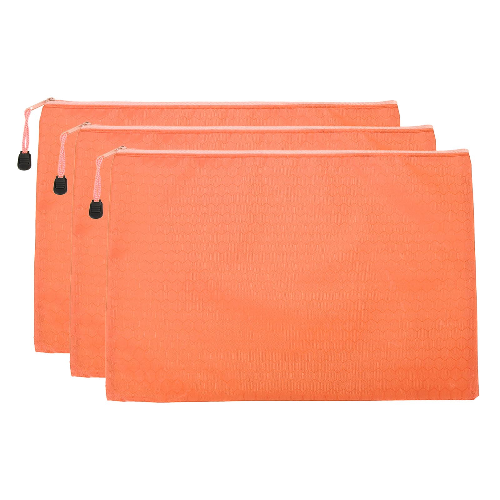 PATIKIL Waterproof Zipper File Bags, 3 Pack A4 Document Holders Pencil Pouch for Office, Orange