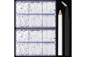 Briskbloom 10000PCS Solid White Rhinestones for Crafts Shoes Clothes Nails, White Flatback Rhinestone Tumbler Bedazzling Kit,