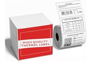 PONEK M110 Thermal Labels - 1.96"X1.18" (50X30MM), Compatible with Label Maker Machine M100/ M110/ M150/ M220/ M250/ M108/ M221, Multi-Purpose Adhesive Thermal Labels, Black on White, 230 Labels/Roll