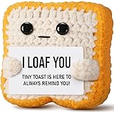 Gifts for Her Him Loved One, Crochet Toast “I Loaf You”, Romantic Present for Boyfriend Girlfriend, Funny Wedding Anniversary Birthday Gift for Women Men Couples Wife Husband Valentines Day Christmas