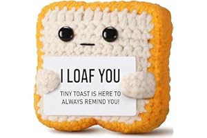 OVRRCAME Gifts for Her Him Loved One, Crochet Toast “I Loaf You”, Romantic Present for Boyfriend Girlfriend, Funny Wedding Anniversary Birthday Gift for Women Men Couples Wife Husband Valentines Day Christmas