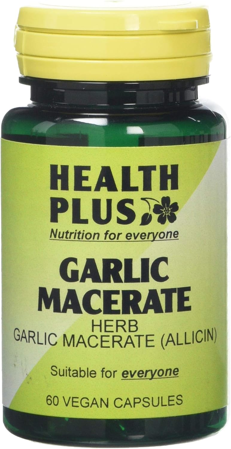 Health Plus Garlic Macerate 530mg Digestive Health Plant Supplement - 60 Capsules, Natural, 60 count (Pack of 1)
