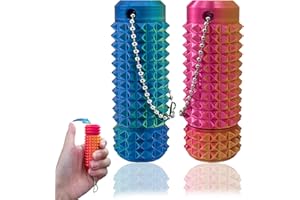 DEIVIKO 2Pcs Upgrade Little Pain Ouchies Pain Stim Fidget, 3D Printed Fidget Toys Anxiety Relief Items, Rotatable Grippie Stim Keychain, Stim Toys for Autistic Adults, Hard Spiky Sensory Toys, Novelty Gifts