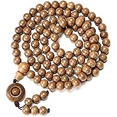 FAZOVIN 108 Beads 10 mm Mala Beads Bracelet for Men, Wutai Mountain Natural Wood Meditation Prayer Necklace