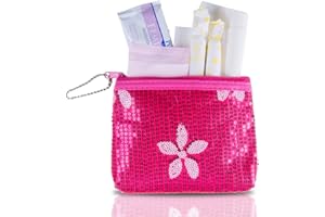 BE PREPARED. PERIOD. Period Starter Kit - Fashionable and Organic Menstrual Period Survival Kit - When Aunt Flo Makes a Surprise Visit! (Your First Choice to-Go!) (Pink)
