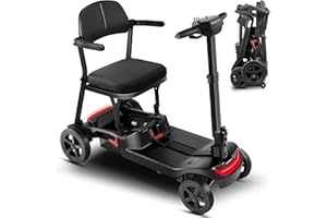 SCOOTNGO 4 Wheel Mobility Scooter for Adults & Seniors Electric Powered Lightweight Foldable 8 KMH Speed 24KM Range Two Remov