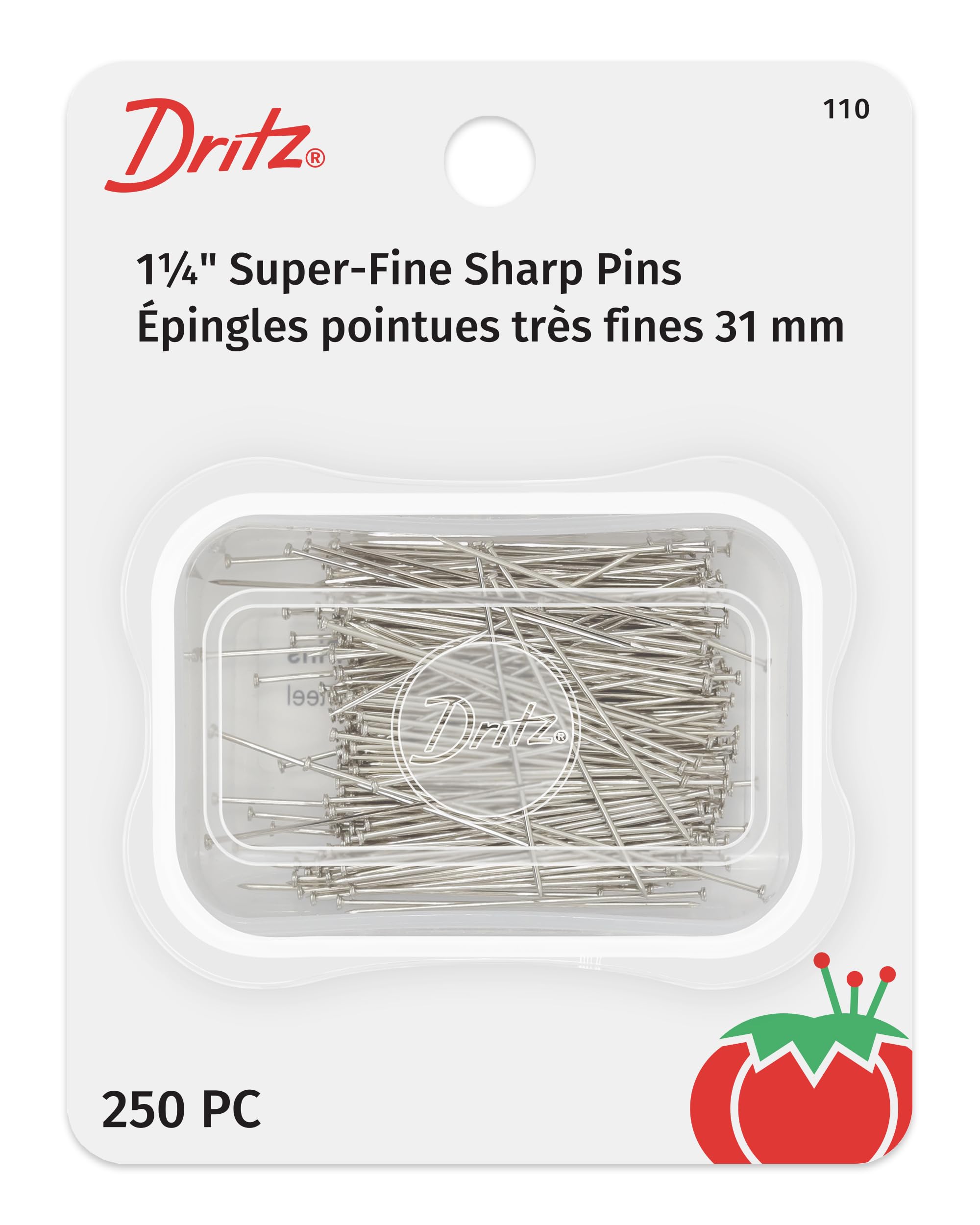 Dritz 250-Piece Fine Sharp Pins, 32 mm