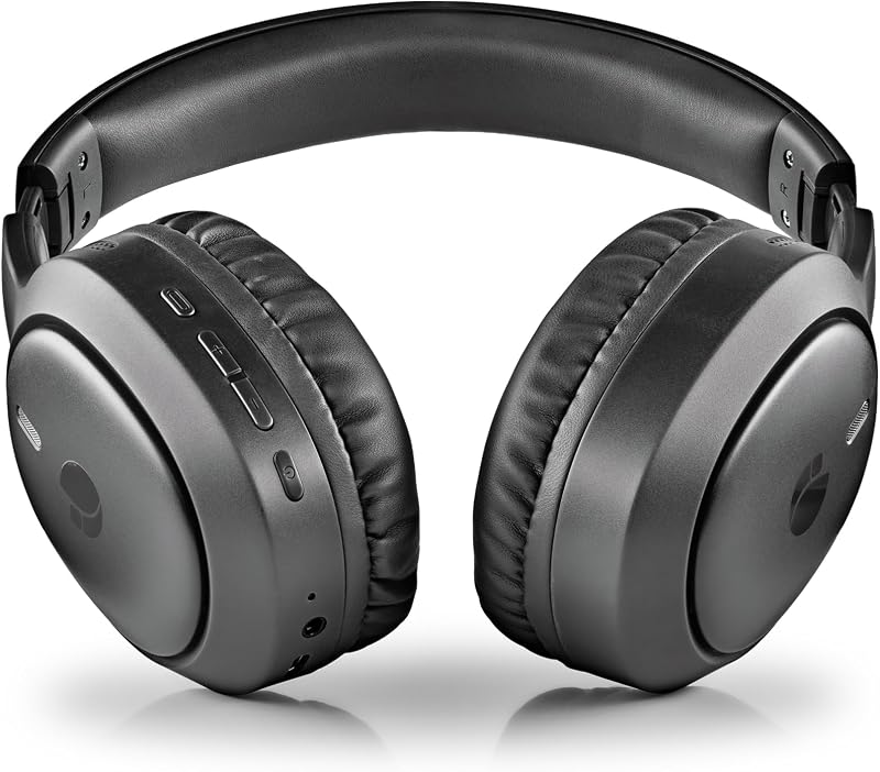 Artica Tempest Black - Auscultadores over-ear sem fios compatíveis com tecnologia Bluetooth, autonomia 28h, microfone ENC, IPX5, preto