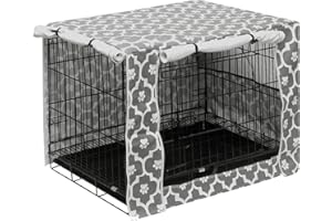 MOREZI Dog Crate Cover Kennel Dogs Covers fits Small Medium Large crates cage Heavy Nylon Waterproof soundproof Indoor Outdoor - Cover only - Gray paw - 30 inch