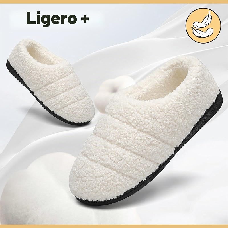 Zapatillas de Casa Unisex Invierno Cálido Blanco 42/43EU