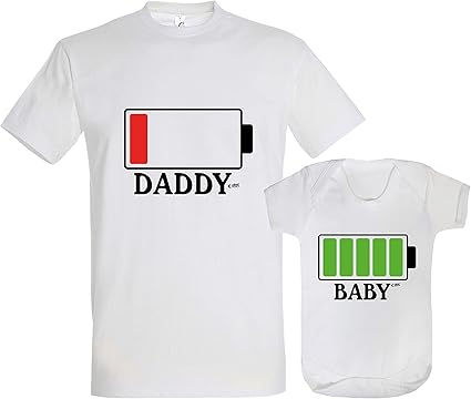 Colour Fashion Complet Et Bas Batterie Papa Pere Fils Assorti T Shirt Body Drole Ensemble Blanc Amazon Fr Vetements Et Accessoires