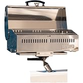 Magma A10-703 Cabo Portable Gas Grill (9" x 18") | Propane BBQ for tailgating, boats, and RVs with even heat, tabletop legs, durable marine-grade stainless steel construction.