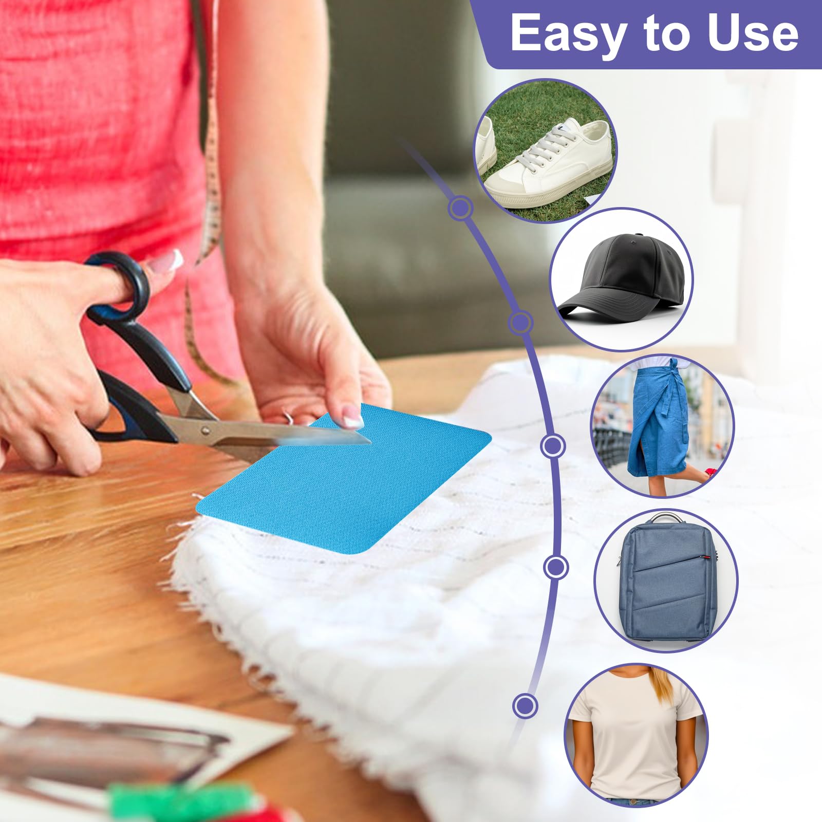 Iron Patches, 30 Piece 3.7 X 4.9 Inch Multi-Colored Fabric Repair Kit, 29 Shades Iron on Patches for Jeans, Shirts, Clothes, Pants