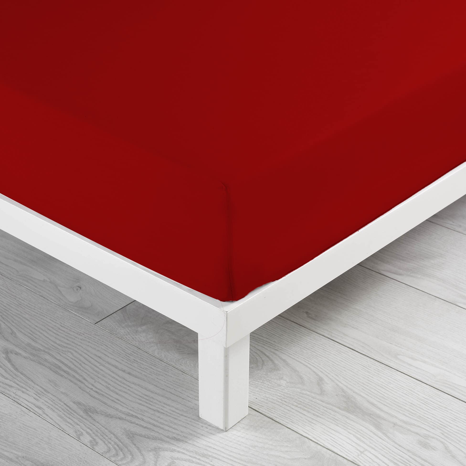 Douceur d'intérieur Plain fitted sheet 180 x 200 cm lina burgundy