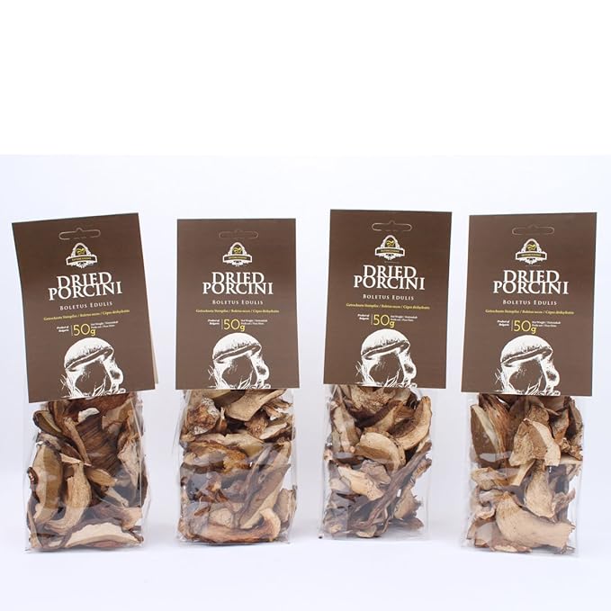 Dried Porcini Mushrooms 4 x 50 gr. Packs Amazon.co.uk Grocery