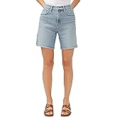 Silver Jeans Co. Women's Regular and Plus Size High Rise Long Shorts, Indigo