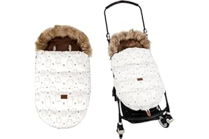HOUSBAY Baby Stroller Bunting Bags Stroller Footmuff Universal Sleeping Bag Winter Outdoor Hooded Bunting Bag Windproof and Water-Resistant Suitable Below 5 ℃
