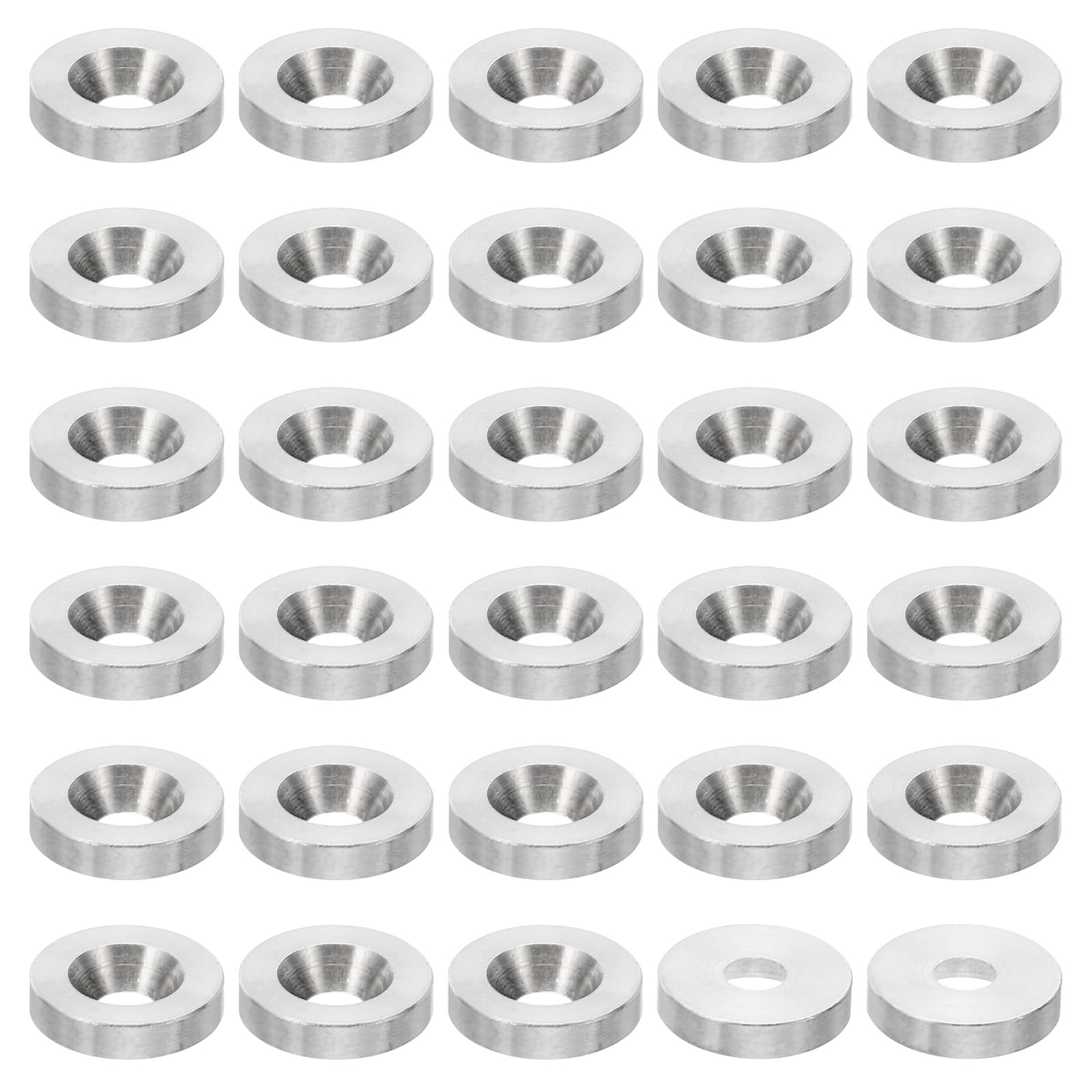 PATIKIL M4 Finish Countersunk Washer, 30pcs 14mm Dia. 3mm Tall Solid 304 Stainless Steel CNC Cup Washer Flat Screw Head Gasket for Constructions