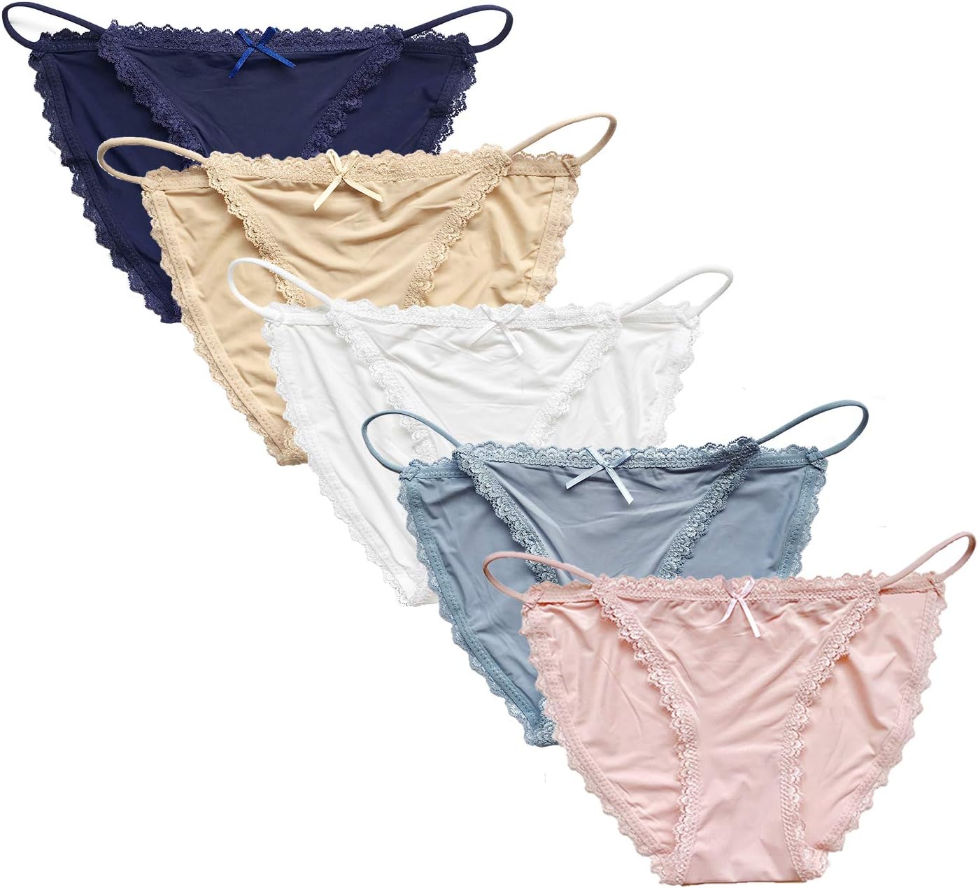 Camelia Womens Underwear string Bikini Microfiber stretch Lace Panties 5-6 Pack Sexy Briefs USA